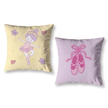 Imagem de Kit 2 Capa de Almofada Estampadas Infantil 40cm x 40cm Zíper invisível