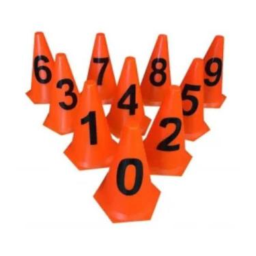 Imagem de Kit com 10 cones numerados ( 0 a 9 ) para treinamento funcional - VKG 