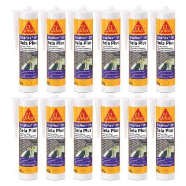 Imagem de Cola De Vidro Sikaflex 101 Cinza Cartucho 400g - Sika 12 Unid