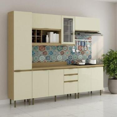 Imagem de Cozinha Modulada 7 Peças 2 Aéreos 2 Balcões 1 Paneleiro e Tampos - Tec