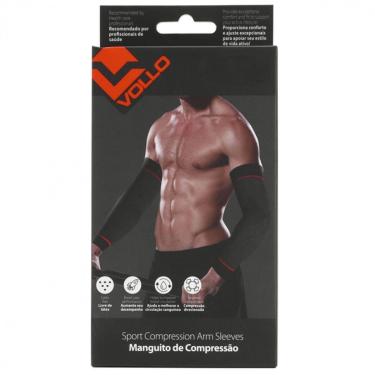 Imagem de Manguito Compressão Esportivo - Par Tamanho M Preto - Vollo-Masculino