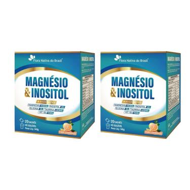 Imagem de Kit 2 Magnésio e Inositol + Associações Sabor Pink Lemonade 2x20 sachês Flora Nativa do Brasil-Unissex