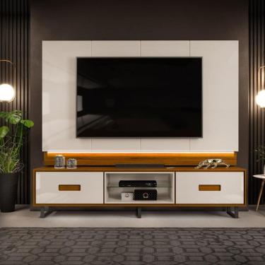 Imagem de Rack com Painel para TV até 75 Polegadas 2 Gavetas Madri DJ Móveis