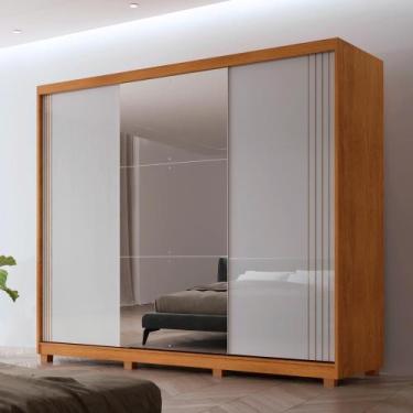 Imagem de Guarda Roupa Casal Connor MDF 3 Portas 4 Gavetas 6 Prateleiras com Esp