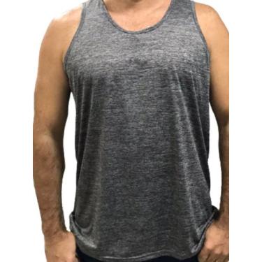 Imagem de Regata Masculina Dry Fit Plus Size - Fix, Cinza rajado, G1