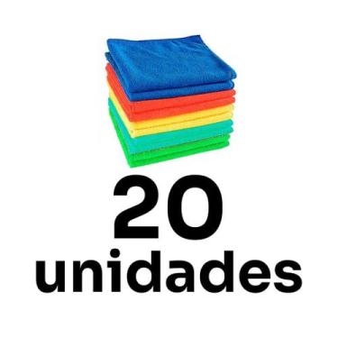 Imagem de Kit 10 Pano Microfibra Camesa 35x55cm Limpeza Multiuso Prato Pia Louça