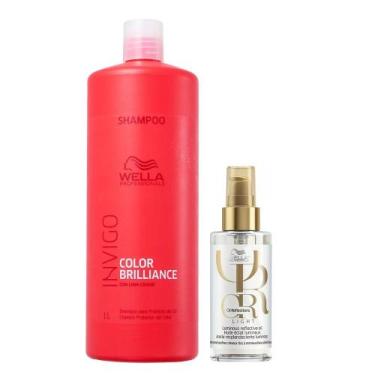 Imagem de Kit Wella Professionals Invigo Color Brilliance Shampoo 1 Litro + Oil 