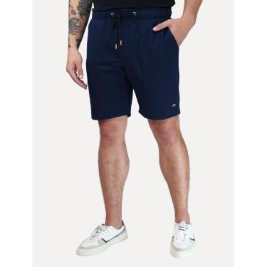 Imagem de Bermuda King & Joe Masculina Moletom Comfort Logo Azul Marinho-Masculino
