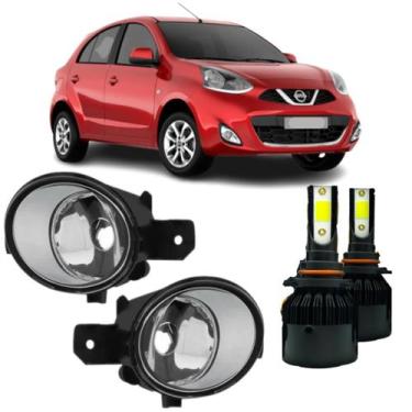Imagem de Par farol milha march 2011 12 13 14 15 16 2017 e super led - BIBAS,