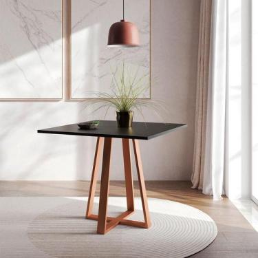 Imagem de Mesa de Jantar Quadrada Mônaco Cobre e Preta 90 cm - New Green