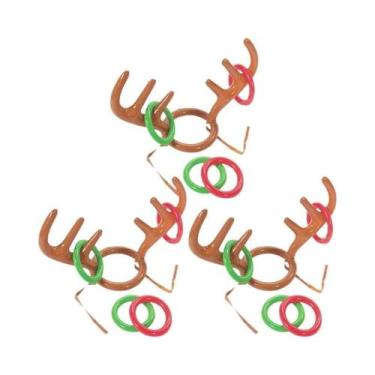 Imagem de Jogo De Natal Inflável Para Crianças: Chapéu De Rena Com Chifres E Arr