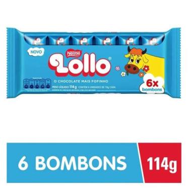 Imagem de Chocolate Lollo Nestlé Pacote 114g com 6 Bombons Clássico Original