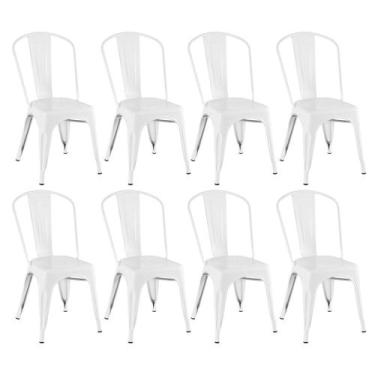 Imagem de Kit 8 Laráz Cadeiras Iron Tolix Industrial Branco - Laraz