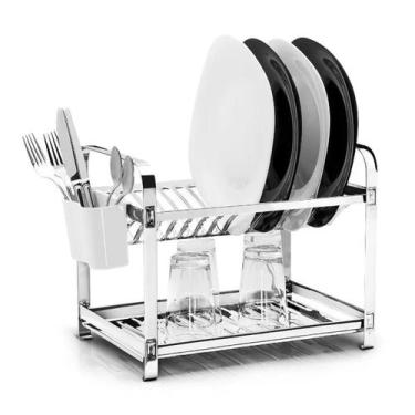 Imagem de Escorredor de Louça 12 Pratos Cozinha Aço Inox Não Enferruja - Mak-ino