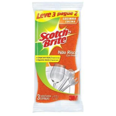 Imagem de 3m esponja scotch brite n/risca laranja leve3 pague2 - 3M Do Brasil - 