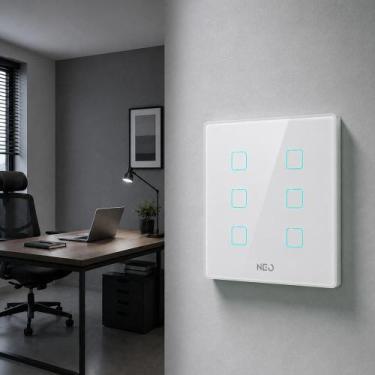 Imagem de Interruptor Inteligente Smart Zigbee Alexa google 6 Botões 4x4 Bivolt 