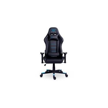 Imagem de Cadeira Gamer XT Racer Attack, Até 120Kg, Reclinável, Com Almofadas, Cilindro de Gás Classe 4, Couro PU, Preta e Azul - XTR-053