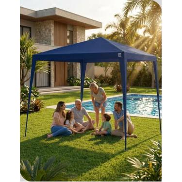 Imagem de Tenda Gazebo Azul 3x3 Guarda Sol Camping Praia Eventos e Área Externa 
