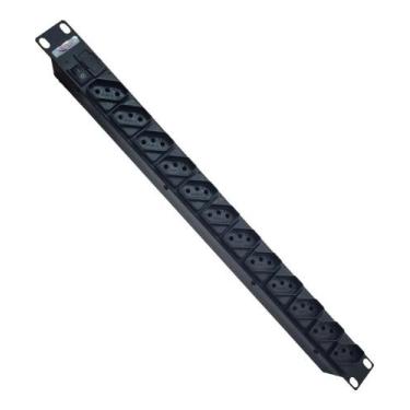 Imagem de Régua Protetor Filtro De Linha 19 1u'' Rack 12 Tomadas 127/ - Congratu