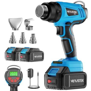Imagem de Soprador Térmico Sem Fio VENUSTEK H001 20V com 2 Baterias de 4,0Ah