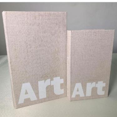 Imagem de Caixa Home&Co MDF Bege 2pçs Decoração para Casa Sala e Ambiente