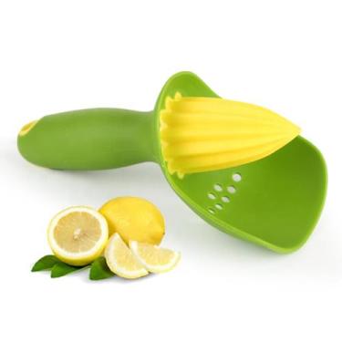 Imagem de Espremedor Manual de Limão e Laranja, Silicone, com Recipiente Coletor