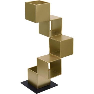 Imagem de Escultura Home&Co 40x17x17cm Metal Dourado Enfeite Decorativo para Sal
