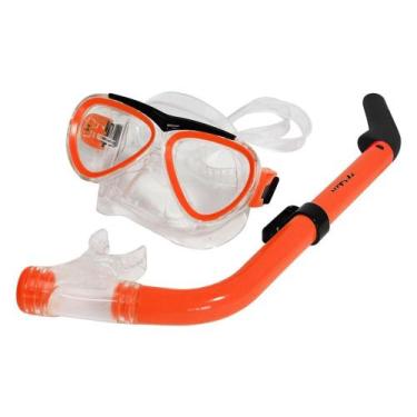 Imagem de Kit de Mergulho Infantil Tinos Poker Snorkel + Mascara, Único, Laranja