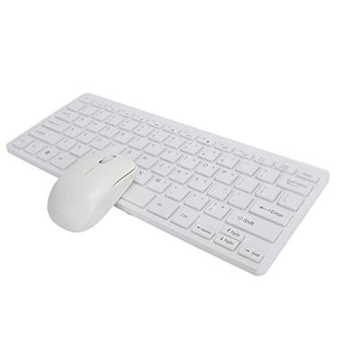 Imagem de Conjunto de mouse para teclado sem fio - Mini teclado confortável 2,4 G - com filme de teclado - 3 milhões de teclas - Full Smart Sleep - para Windows/Android/iOS (branco)