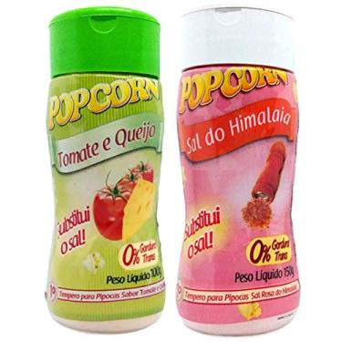 Imagem de Temperos P/ Pipoca Popcorn Cx 12 Frascos. 6 Tomate e Queijo - 6 Sal do Himalaia