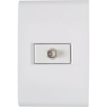 Imagem de Conjunto 4x2 com 1 Tomada TV/SAT Coaxial Tramontina Liz Branco Tramontina