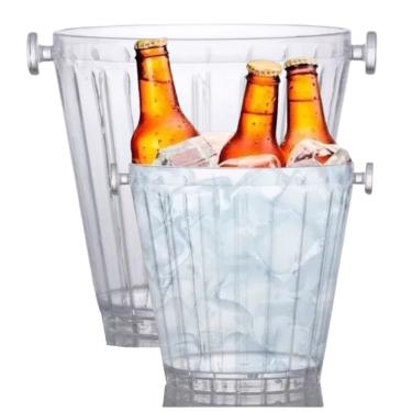 Imagem de Balde Champanheira Para Gelo Cerveja Bebida Transparente 4 Litros