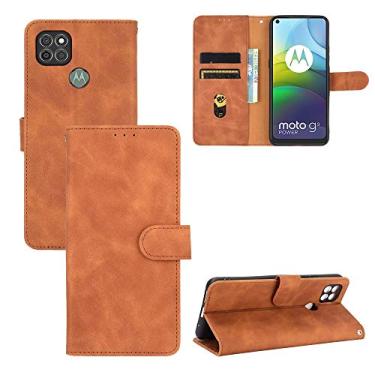 Imagem de YUNCHAO Caixa de telefone Para Motorola Moto G9 Power Cor Sólida Sensibilidade à Pele Fivela Magnética Textura Flip Horizontal PU Couro com Suporte e Slots para Cartões e Carteira capa para celu
