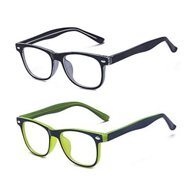 Imagem de Outray — Óculos de bloqueio de luz azul para computador infantil para meninos e meninas com idade de 3 a 12 anos, antifadiga ocular, Set Black+green, Medium