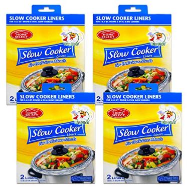 Imagem de Conjunto de 8 sacos de cozinha descartáveis a granel para assadeira redonda e mais lenta (serve para 3 a 6,5 quartos)