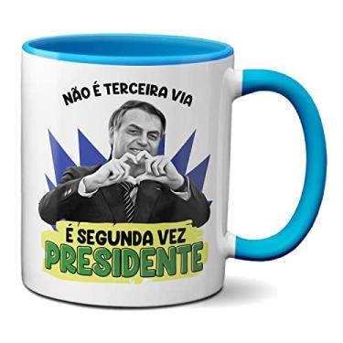 Imagem de Caneca Presente Bolsonaro É A Segunda Vez Presidente (Azul)