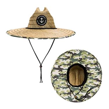 Imagem de Chapéu de Palha Premium Camuflado Masculino Feminino Surf de Praia Saída Sol Verão Unissex Pierside Bambu Natural Piscina Aba Larga Estampado Redondo na Moda Importado na Moda Casual Pescador