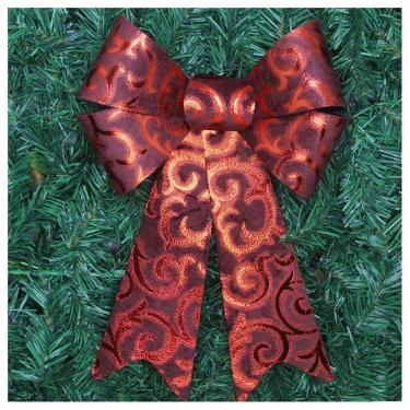 Imagem de Kit 2 Enfeite Árvore Natal Laço Vermelho Camurça 31 Cm