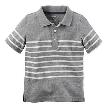 Imagem de Camisa polo listrada para meninos Carters Baby Clothing Cinza, Cinza, 3M