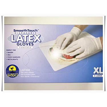 Imagem de Luvas de látex descartáveis GG-Grande, LAT104 em pó, toque suave, grau de serviço alimentar, não estéril [100 peças/pacote]