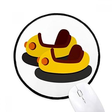 Imagem de Tapete de mouse com ilustração de parque de diversões de carro de para-choque para mesa de escritório tapete redondo para computador
