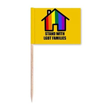 Imagem de Stand With LGBT Families Art Deco Presente Fashion Palito Bandeira Marcador Decoração de Festa