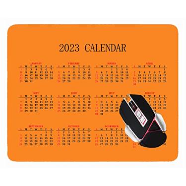 Imagem de YENDOSTEEN Calendário 2023 com mousepad natalino, mouse pads macios laranja