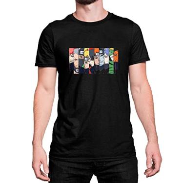 Imagem de Camiseta T-Shirt Anime Naruto Membros Akatsuki Cor:Preto;Tamanho:G;Gênero:Unissex