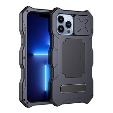 Imagem de Capa de armadura de corpo inteiro para iphone 13 Pro Max Capa 12 Metal de grau militar resistente à água resistente à água, proteção contra quedas, preto, para iPhone12 Pro Max