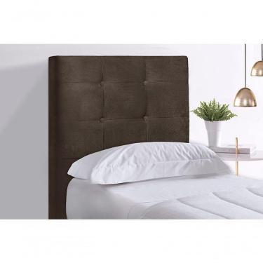 Imagem de Cabeceira Helena para Cama Box Solteiro 90cm Suede Marrom