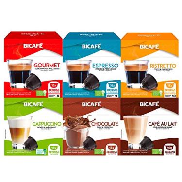 Imagem de 96 Cápsulas Para Dolce Gusto - 6 Caixas - Kit Café E Bebida - Cápsula Bicafé