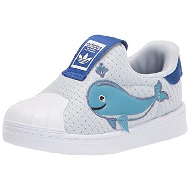 Imagem de adidas Originals Tênis unissex Superstar 360, Azul Halo/Branco/Azul Royal Team, 8.5 Toddler