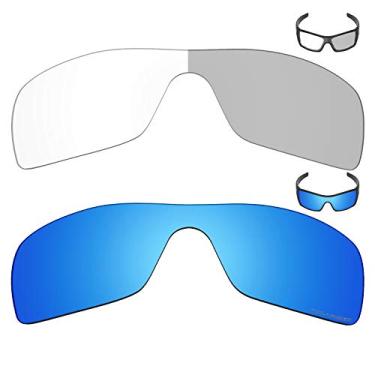 Imagem de 2 pares de lentes de reposição Mryok+ para óculos de sol Oakley Batwolf – Cinza eclipse fotocromático/azul gelo