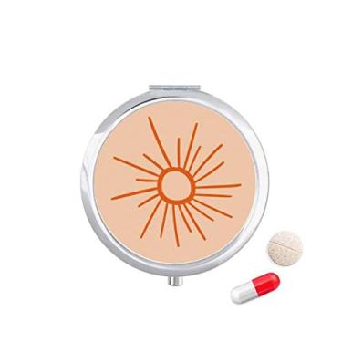 Imagem de Sunshine Caixa de armazenamento de remédios com pintura à mão e porta-comprimidos laranja